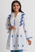 Load image into Gallery viewer, Kamalika White &amp; Navy Tunic