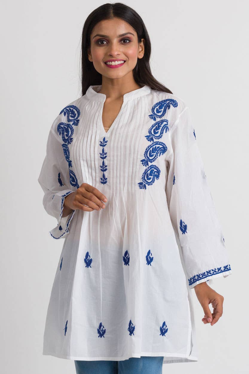 Kamalika White & Navy Tunic