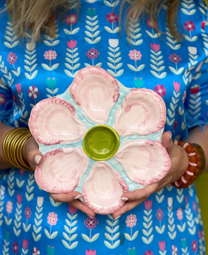 Hand Painted Oyster Plate: The Fancy - Pink