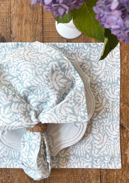 Gathered Garden Napkins in Dream Blue - Set of 4