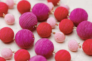 Pink, Red and Purple Ombre Holiday Lido Drop Earrings