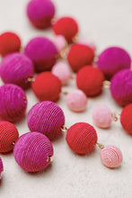 Load image into Gallery viewer, Pink, Red and Purple Ombre Holiday Lido Drop Earrings