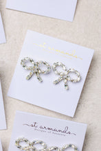 Load image into Gallery viewer, Sparkling Diamond Mini Statement Bow Earrings