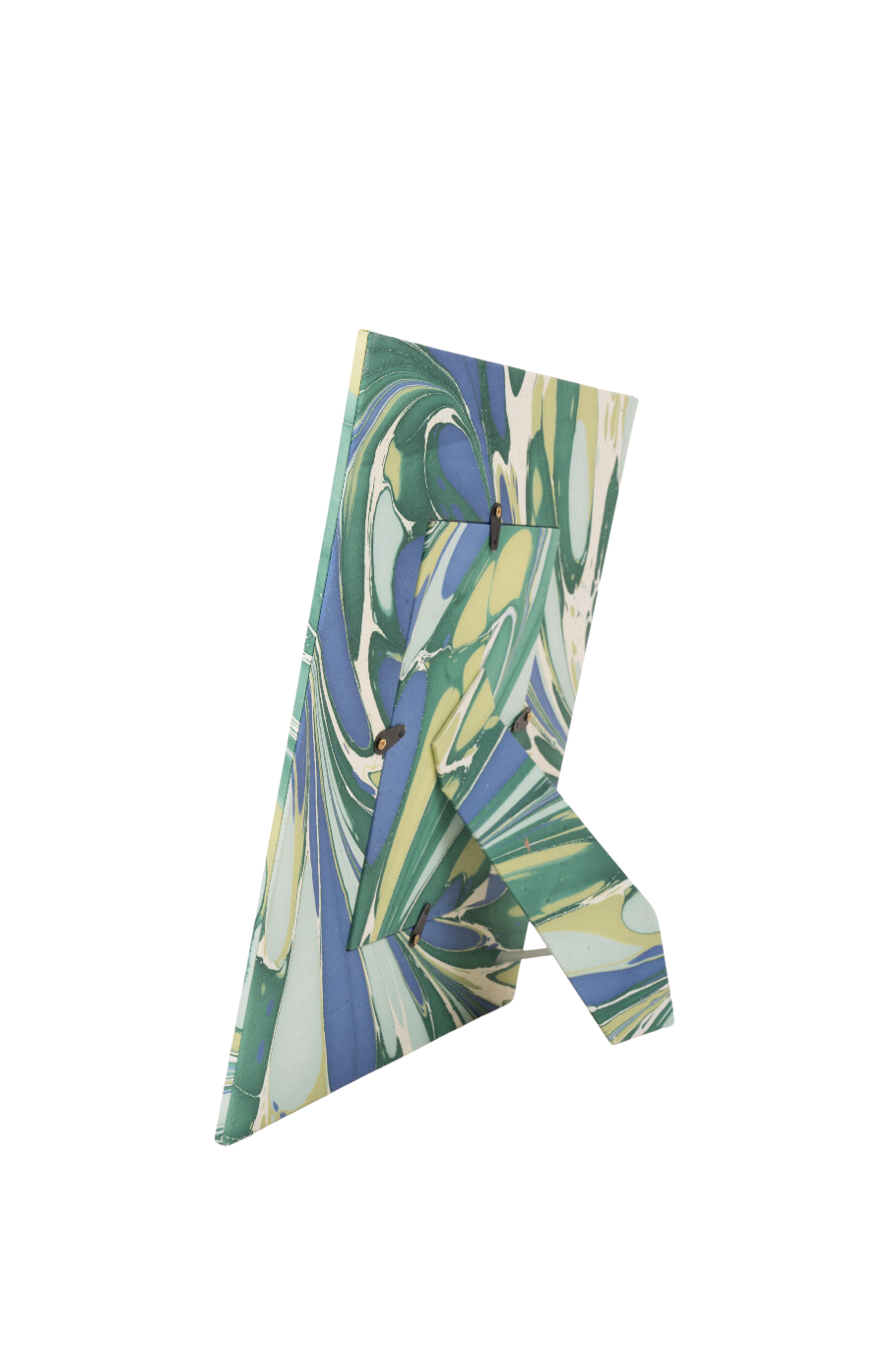 Hand-Marbled Large Wall Picture Frame in Green & Blue, 5x7