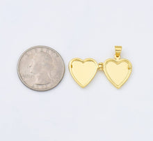 Load image into Gallery viewer, Gold Filled Heart Shell Pearl Locket Charm Pendant, CP1958