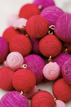 Load image into Gallery viewer, Pink, Red and Purple Ombre Holiday Lido Drop Earrings