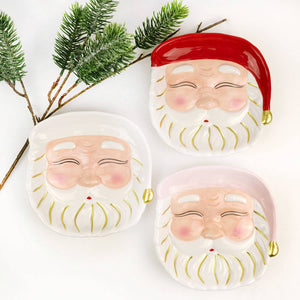 Pink Santa Dessert Plate