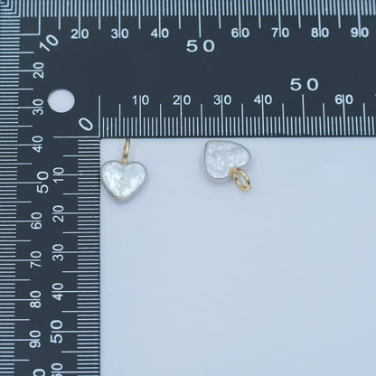24K Gold Filled White Freshwater Pearl Heart Pendant | P1670