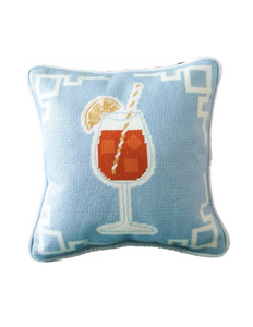 Aperol Spritz Needlepoint Pillow