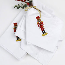 Load image into Gallery viewer, 4 Piece Set Nutcracker Embroidered Dinner Napkins