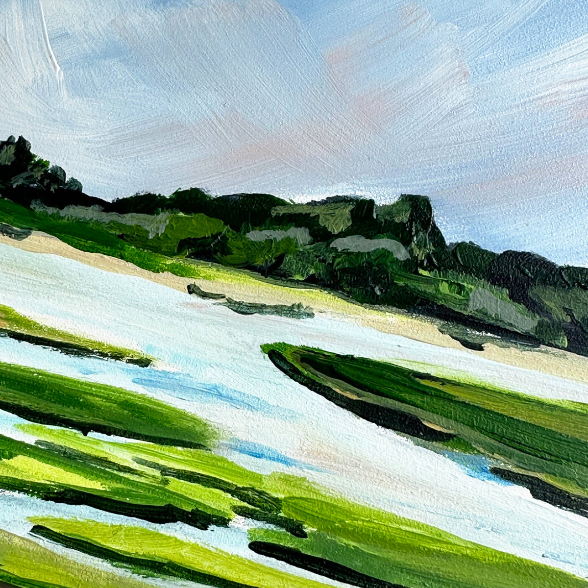 "Tidal Marsh", Original Painting with Frame