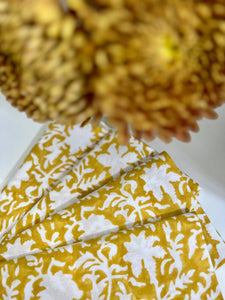 Pressed Florals in Marigold Yellow - Set of 4