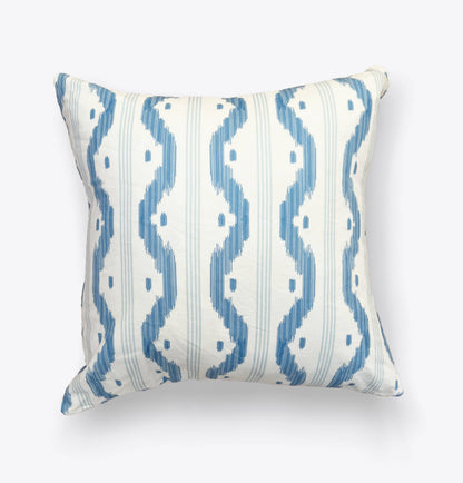 Napnook Throw Pillow Cover -  Blue Ikat