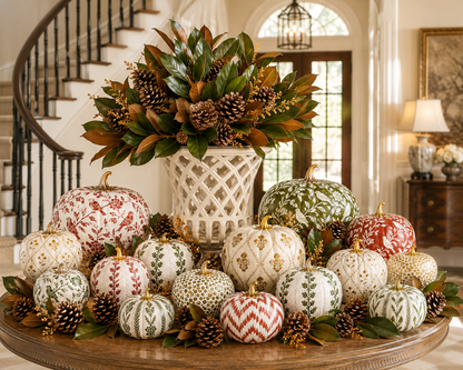 Rusty Red Garden Trellis Pumpkin