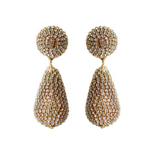 Load image into Gallery viewer, Rhinestone Wrapped Lido Drop Holiday Statement Earrings