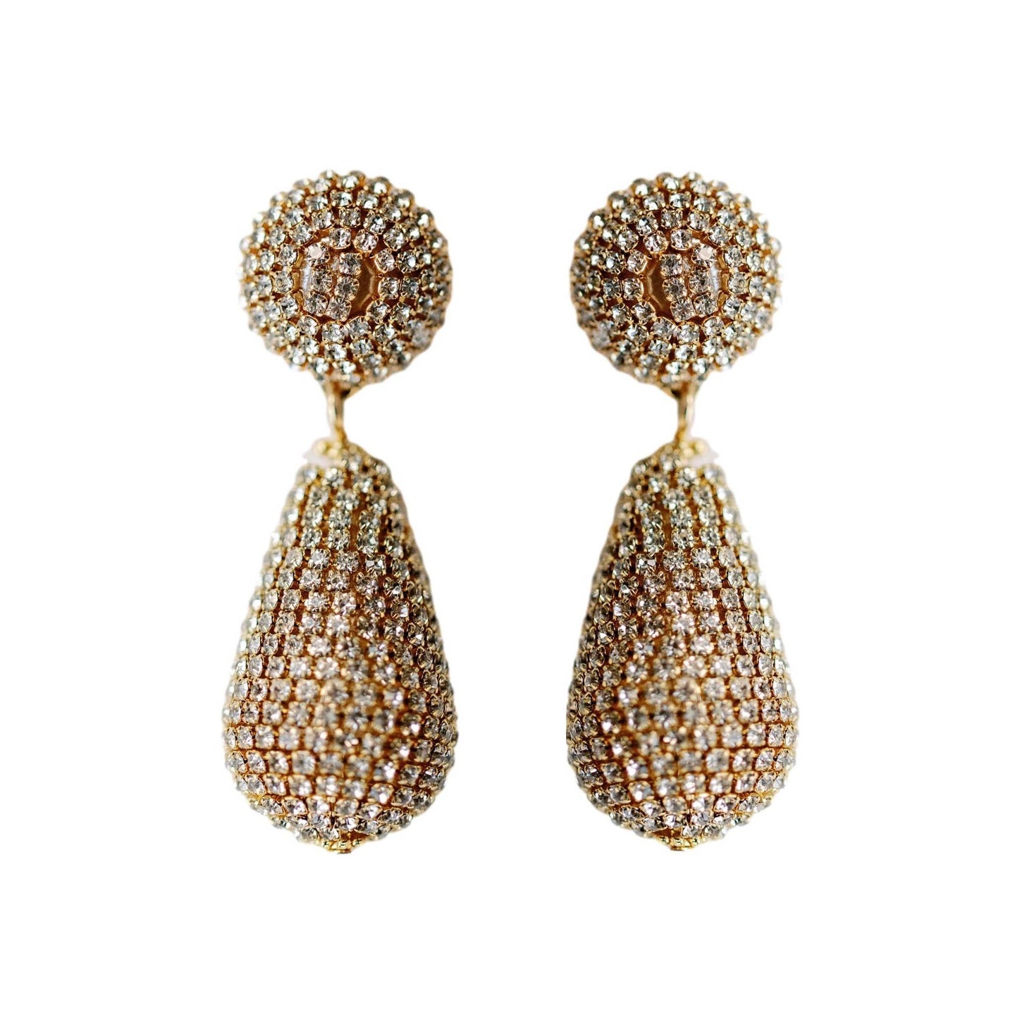 Rhinestone Wrapped Lido Drop Holiday Statement Earrings