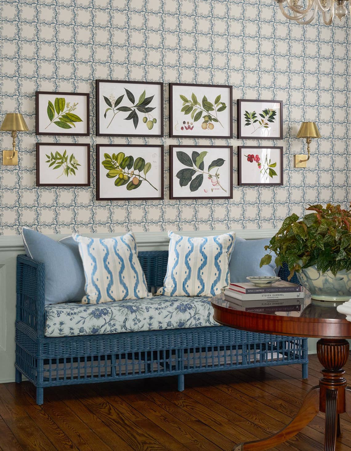 Napnook Throw Pillow Cover -  Blue Ikat