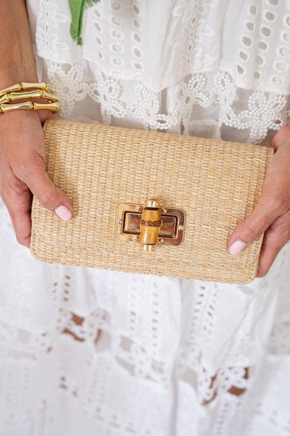 Lilly - Straw Clutch - Bamboo Toggle - WS