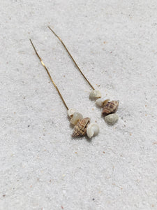 Kokomo Seashell Earrings 14k Gold Filled  Shell Threaders