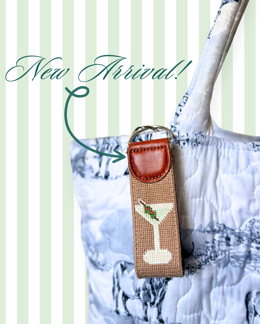 Dirty Martini Needlepoint Keychain
