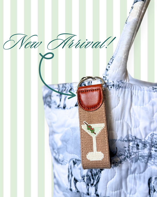 Dirty Martini Needlepoint Keychain
