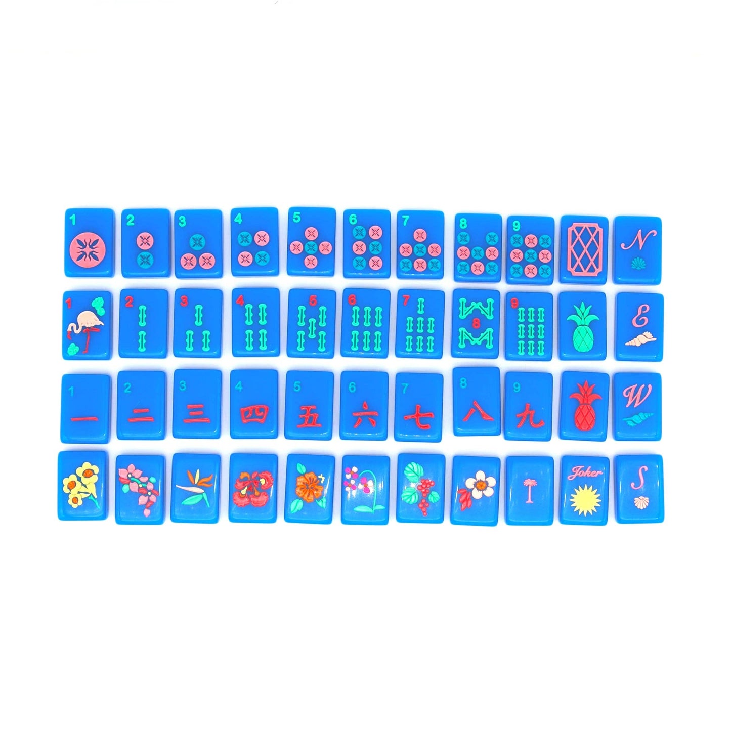 Royal Blue Island Mahjong Tiles