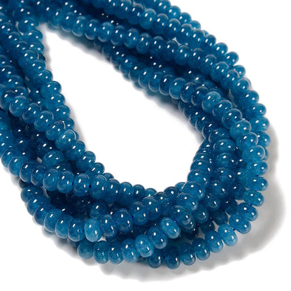 Apatite Color Dyed Jade Smooth Rondelle Beads Size 5x8mm 15.5'' Strand