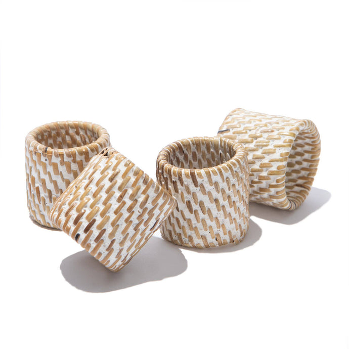 Everyday Whitewash Napkin Ring  - Set of 4