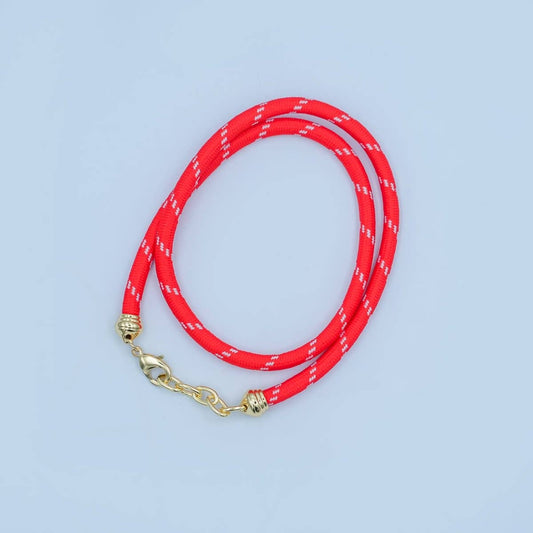 24K Gold Filled Red, Pink, Blue, Green, Beige, Teal Summer Cord Chain Necklace | WA-3061 ~ WA-3066