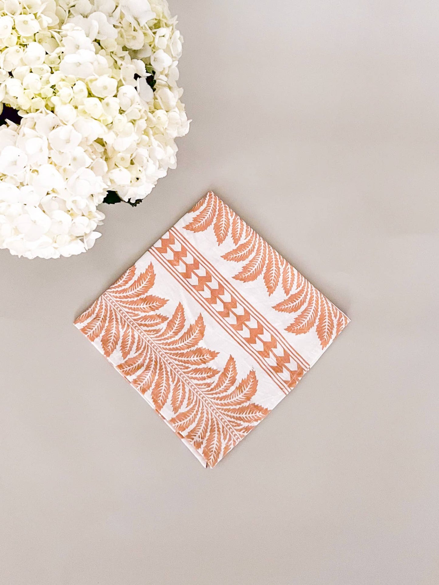 Palm Tan block print napkin