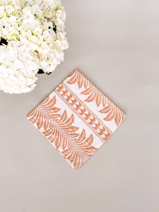 Palm Tan block print napkin