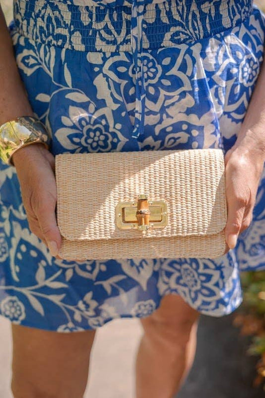 Lilly - Straw Clutch - Bamboo Toggle - WS