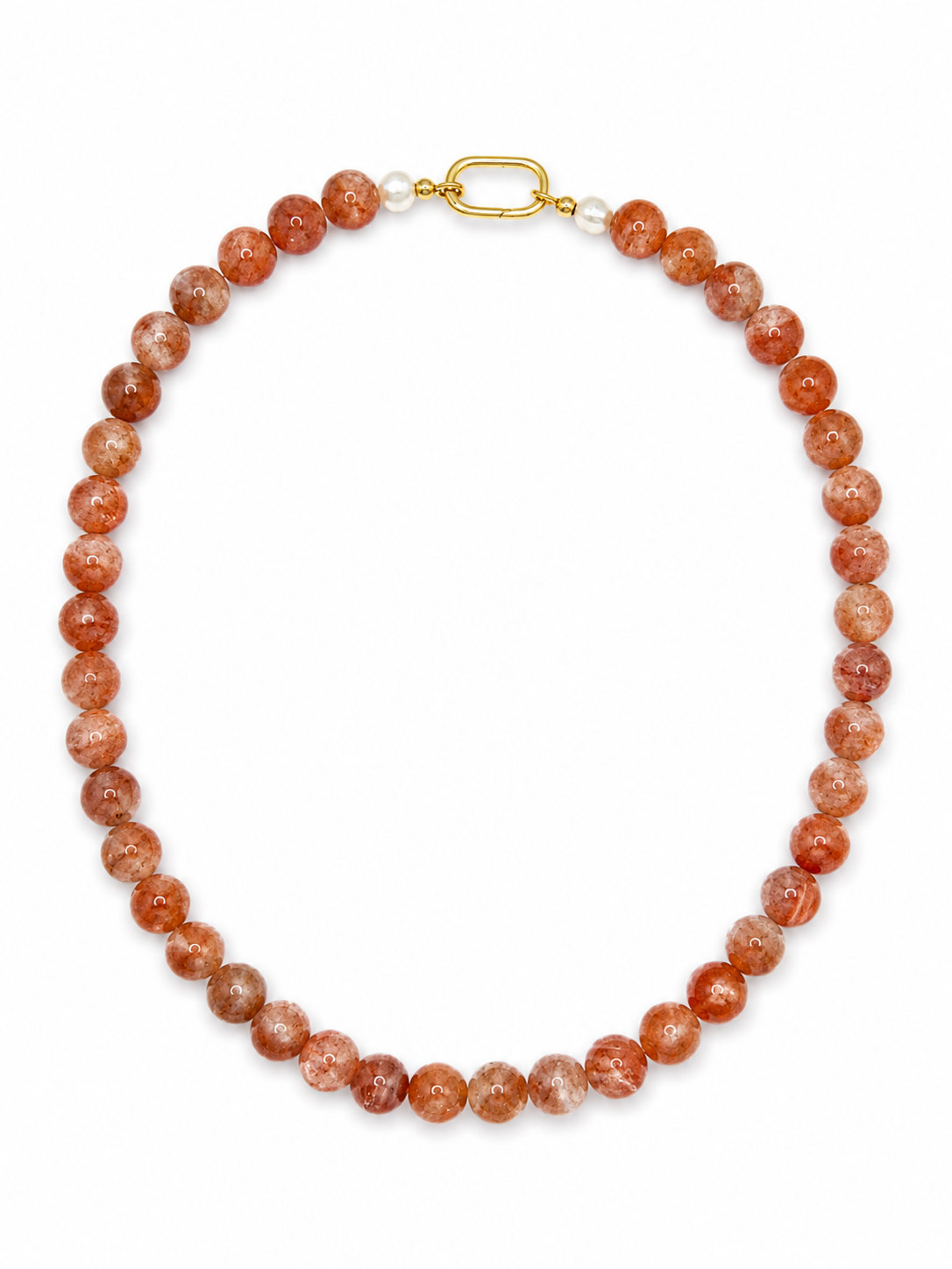 Gemstone Layering Necklace, Fire Sunstone
