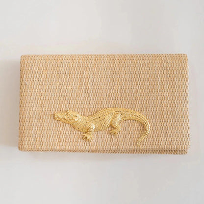 Jillian - Straw Clutch - Alligator