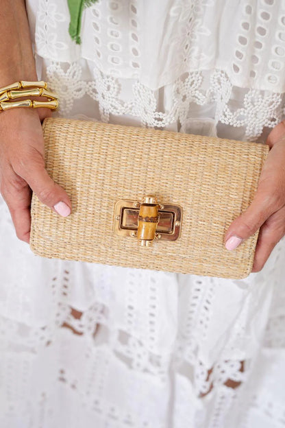 Lilly Straw Clutch - Bamboo Closure 