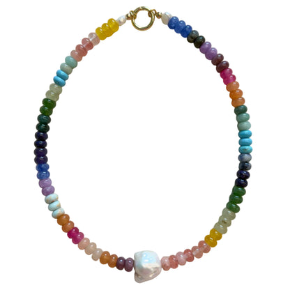 Candy Layering Necklace with Freshwater Baroque Pearl