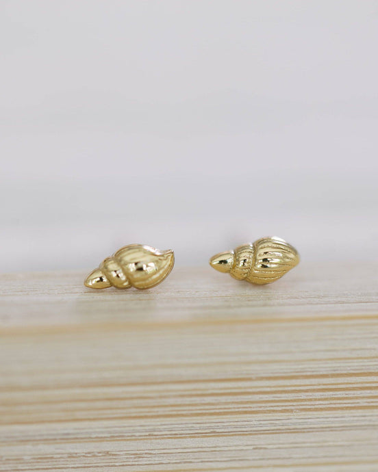 Tiny Tulip Shell Studs