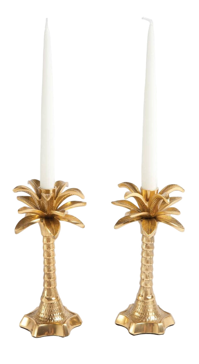 Palm Tree Candlestick Set