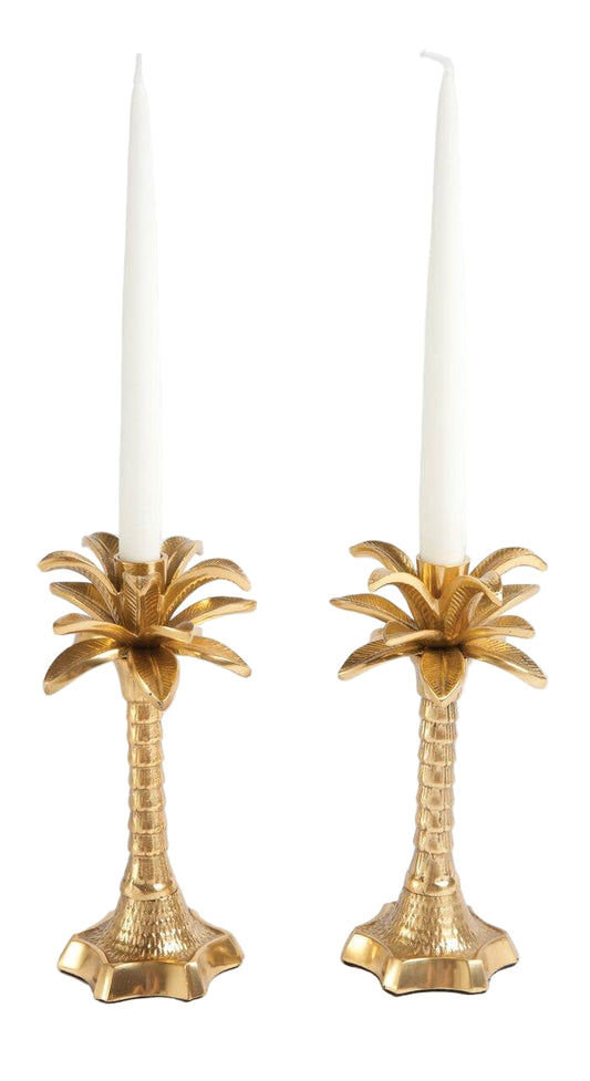 Palm Tree Candlestick Set