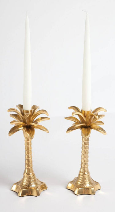 Palm Tree Candlestick Set