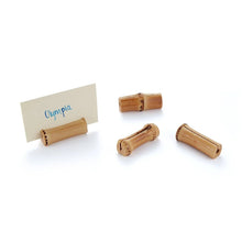 Load image into Gallery viewer, Bamboo Place Card Holders, Set of 4