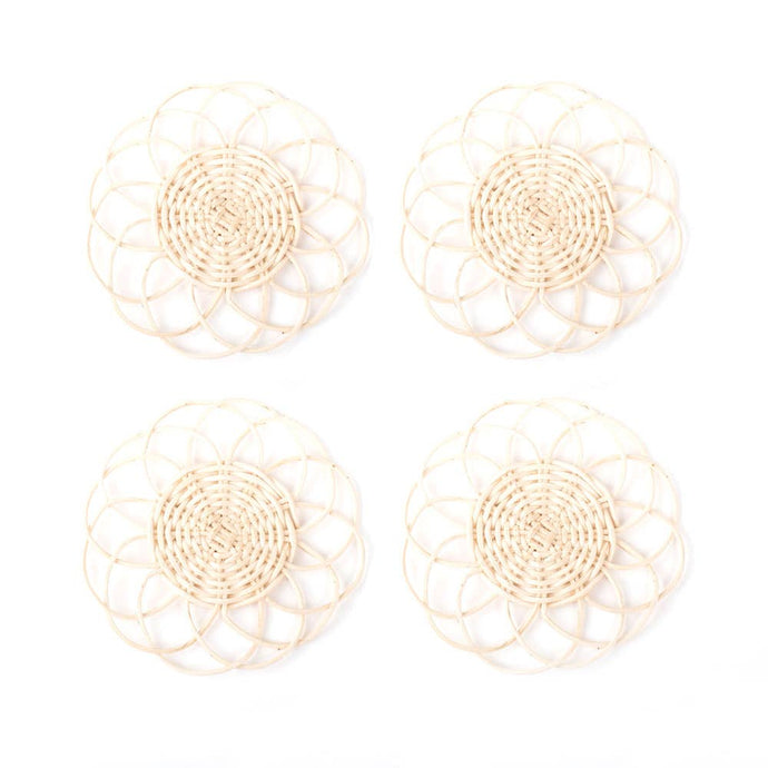 Natural Rattan Coaster Set