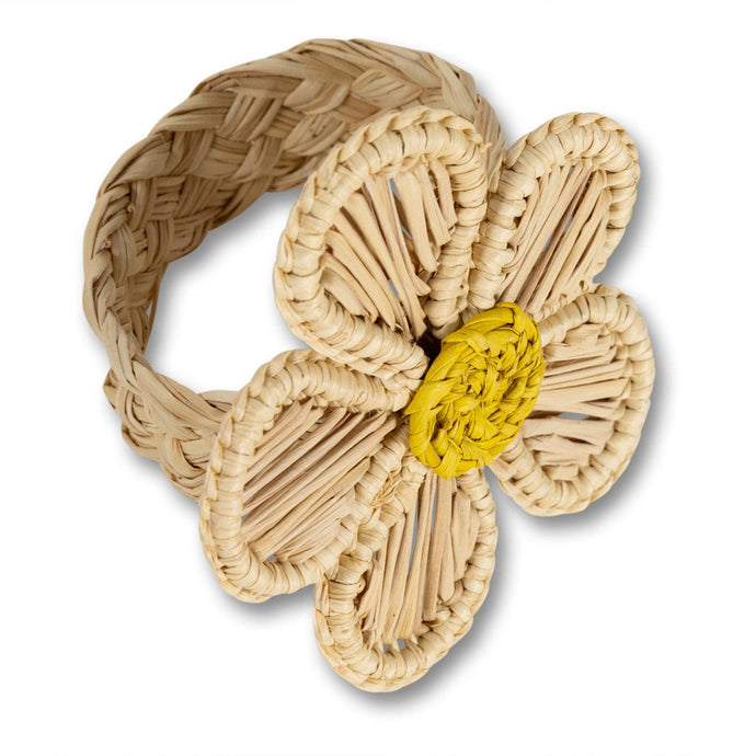 Raffia Napkin Ring - Daisy