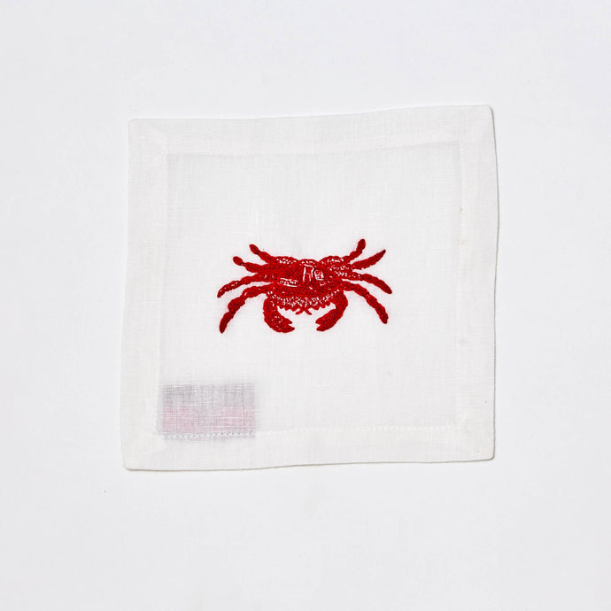 Crab coaster, set of 4, red