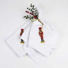 Load image into Gallery viewer, 4 Piece Set Nutcracker Embroidered Dinner Napkins