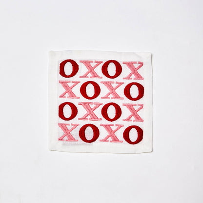 XO Coasters pink and red