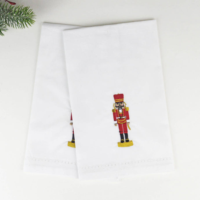 2 Piece Set Nutcracker Embroidered Bar Towels