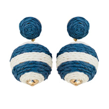 Load image into Gallery viewer, Navy and White Striped Lido Pom Poms