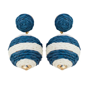 Navy and White Striped Lido Pom Poms