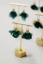 Load image into Gallery viewer, Peacock Feather Tassel Earrings